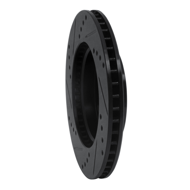 Nissan TIIDA Brake Rotor (1) - Front Right - R1 Concepts - Drilled & Slotted - Black - `07-`17